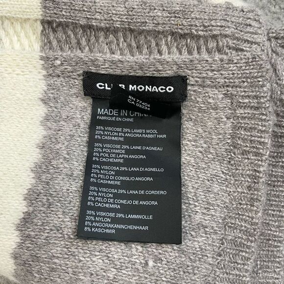Club Monaco Women’s Scarf Wrap Wool Rabbit Hair Tan Grey One Size - Picture 4 of 7